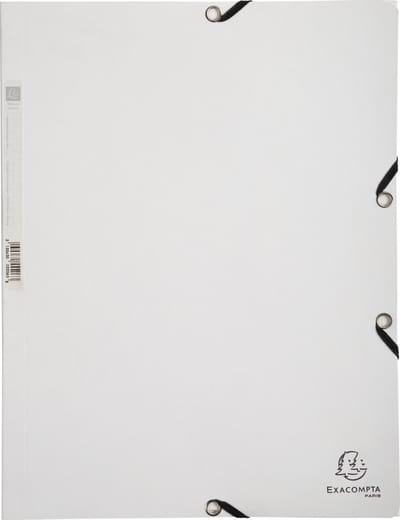 Exacompta 25x Elastomap 3 kleppen in glanskarton 400g/m2 - A4 - Wit - 55506E