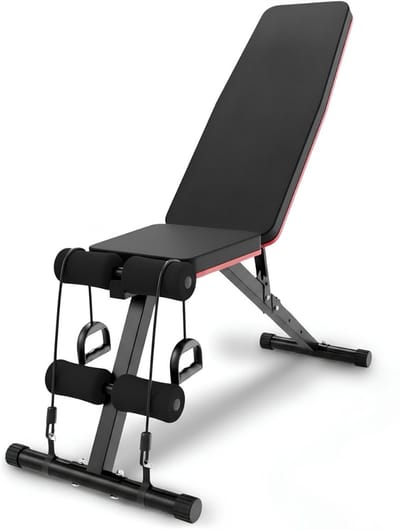 TIM® Fitnessbank - Halterbank - Trainingsbank - Zwart - 114cm x 43cm x 120cm