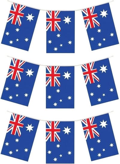Vlaggenlijn Australie - 3x - landen decoratie - 4 meter - Australische vlaggetjes - Fan/supporter artikelen