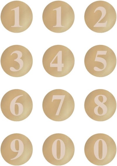 Sluitsticker Sticker Cijfers 0 1 2 3 4 5 6 7 8 9 | Beige – Goud - Streep | Traktatiezakje | Envelop stickers | Cadeau - Gift - Cadeauzakje - Traktatie | Chique inpakken | Verjaardag - Feest - Birthday | DH Collection