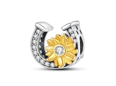 Zonnebloem Bedel voor bedel armband - Geluks - Hoefijzer - Romystones