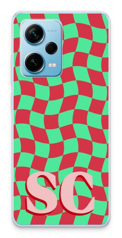 Gepersonaliseerd - Case Company® - Hoesje geschikt voor Xiaomi Redmi Note 12 Pro Plus hoesje - Grid Monogram - Soft Cover Telefoonhoesje - Bescherming aan alle Kanten en Schermrand