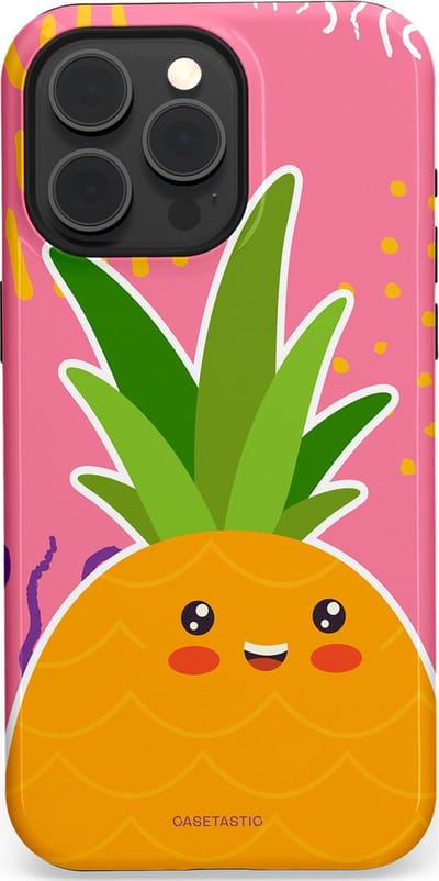 Casetastic Hoesje Geschikt voor Apple iPhone 15 Pro Max Magsafe - Stijlvolle Beschermende Duo-layer Case - Zoete Ananasdroom