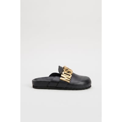 Moschino Calfskin Mules Black Größe: 36 | Flip-Flops Outlet | Damen | Schwarz