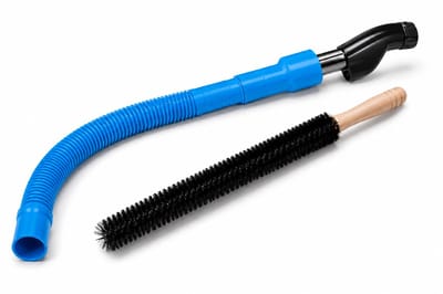 Daity 2 -Pack delige reinigingsset voor wasdroger-afvoer: stofzuigeropzetstuk en flexibele pluizenborstel – blauw