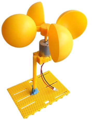 Windturbine Set - Educatief Speelgoed - Wetenschappelijk Experimenteren - Veilige Zelfmontage - 15 x 15 x 18 cm - Wit