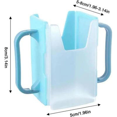 Melkboxhouder Baby Anti-lek bekerhouder Flessenbeker Melkhouder Verstelbare plastic baby peuter sapbox Drinken blauw