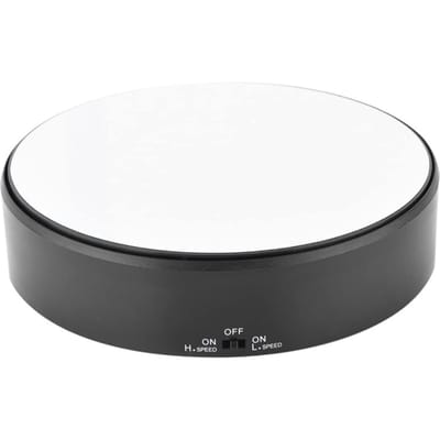Spiegeloppervlak 360 graden Roterende Displaystandaard Instelbare Rotatiesnelheid Draaiplateau Sieradenhouder wit