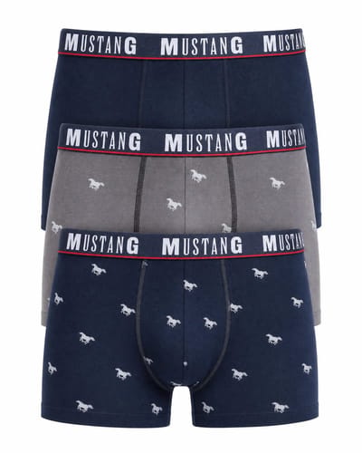 Mustang - 3 pack - Boxershorts - Blauw/Grijs - S