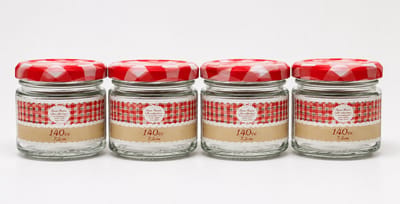 MONTKIARA 4 Stuks Confituurpot 140cc Glas – Klein Glazen Potje voor Jam, Honing en Sauzen