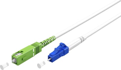 LC/UPC - SC/APC Simplex FTTH kabel | OS2 | wit | LSZH | 1 meter
