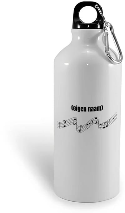 Hacebo® - muzieknoten met eigen naam waterfles - Muzieknoot - muziek liefhebbers - iemand die houdt van muziek - verjaardag - cadeau - kado - water fles - 400ML