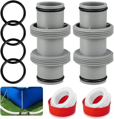 Verbindingselement voor zwembadslangen 38 mm, slangkoppeling set, slangaansluiting, ideaal voor Intex, Bestway en Coleman zwembadslangen.