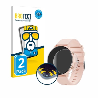 BROTECT - Screenprotector voor Hwagol Smartwatch G25 1.39" - Folie Beschermfolie transparant volledig dekking - 2 Stuks