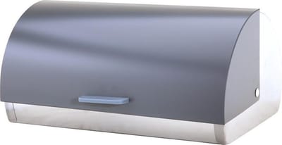 Michelino Grijze Broodtrommel RVS – Brooddoos Metaal – Grote Broodbox – Broodbewaarbox – Brood Bewaren – 38,5 x 28 x 18,5 cm