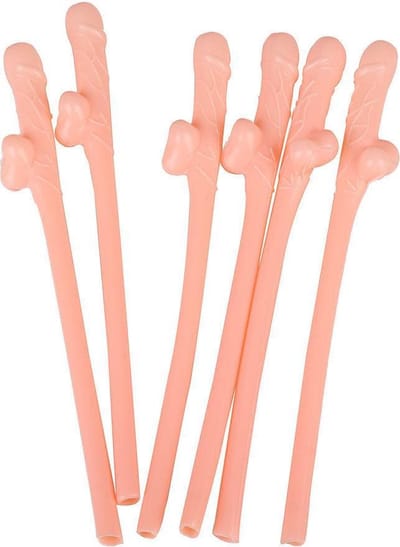 10x Piemel rietjes - Vrijgezellenfeest - Penis rietjes 10 stuks