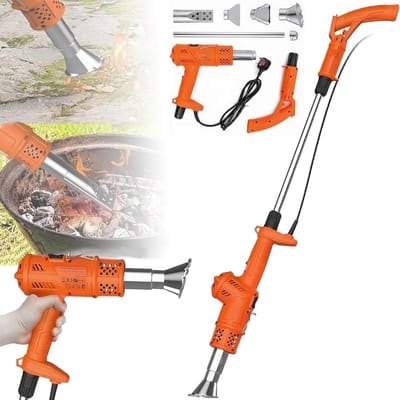 Elektrische onkruidbrander - Hete lucht onkruidverwijderaar - Tuinonderhoud - 2000W vermogen 650°C - 50 cm kabel - Oranje