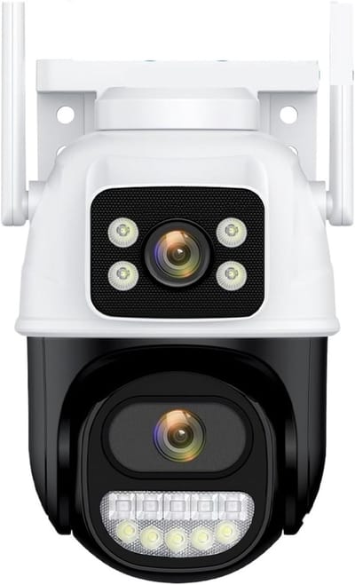 Beveiligingscamera Buiten - Wifi Camera Nachtzicht - Huis Beveiligen - Dubbele Lens Dubbel Scherm - 6MP Resolutie