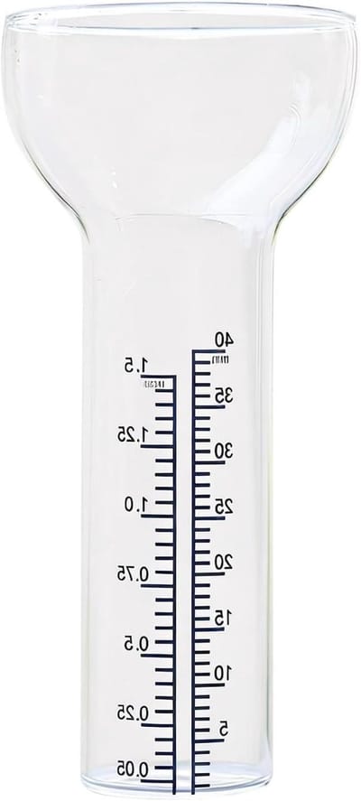 Regenmeter Glas - Neerslagmeter Bak - Tuin Natuurlijk - Nauwkeurige Meetschaal - 17.5 cm - Wit