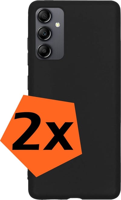 Hoes - 2 Stuks - Geschikt voor Samsung Galaxy A14 - Sterk & Shockproof - Case Siliconen - Back Cover - Telefoon Hoes - Zwart