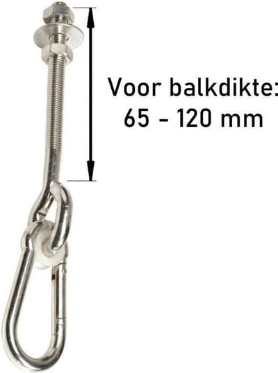 Schommelhaak met Karabijnhaak M12 140mm (1 stuk)