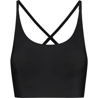 Bye Bra ronde hals bralette, naadloze bralette zonder beugel met lichte ondersteuning, zachte stretchstof, onzichtbare pasvorm voor dagelijks gebruik, 3 kleuren, S-XXL (VK, Alpha, S, Regular, Regular, Standard, Zwart)