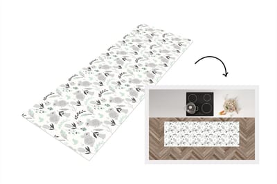 Keukenloper - Loper keuken - Konijnen - Patronen - Lente - 150x50 cm - Keukenloper vinyl