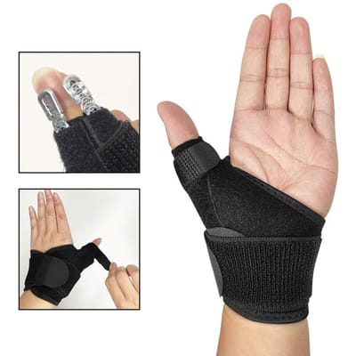 Medische Polsbrace Verstelbare Duimbrace Sportpolssteun Vingerhouder Beschermer Beugel Beschermhoes Bescherm Vinger beige