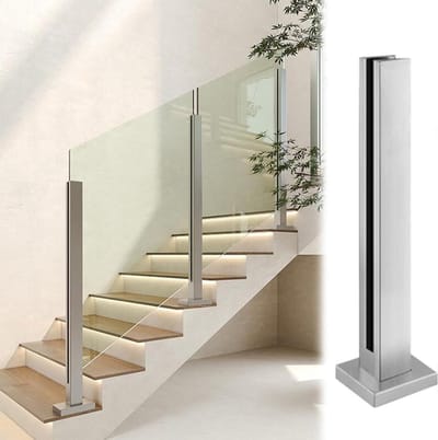 Glazen Balustrade - Glazen Reling - Terras Afschermen - Roestvrij Staal 304 - 75 cm Hoog - Grijs