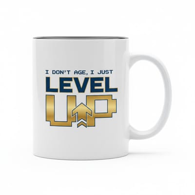 I Don’t Age, I Just Level Up Mok 330ml – Gamer Verjaardag Koffiebeker met Gouden Print – Leuk Cadeau voor Gamers & Vrienden