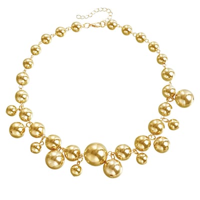 Marama - ketting Noëlle goud - damesketting - collier - gold plated - feestdagen - chique - balletjes