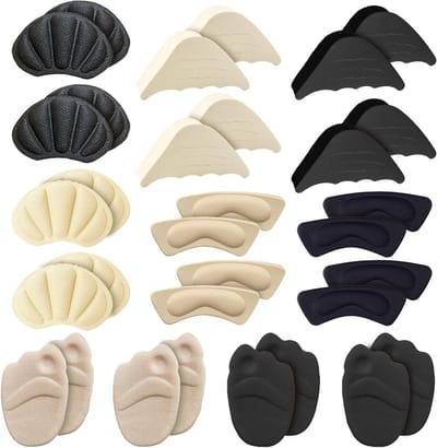 Zachte en Aanpasbare Hielpads voor Te Grote Schoenen, Antiblister Inlegzolen, Herbruikbare Hielbeschermers en Comfortabele Schoenvullers voor Dames