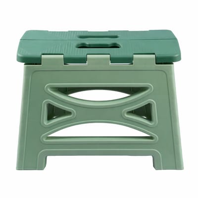 BOECK - Inklapbare Opstapkruk Groen – Stevig Plastic Trappetje met Anti-Slip – Draagbaar Opstapje voor Keuken, Badkamer & Huis