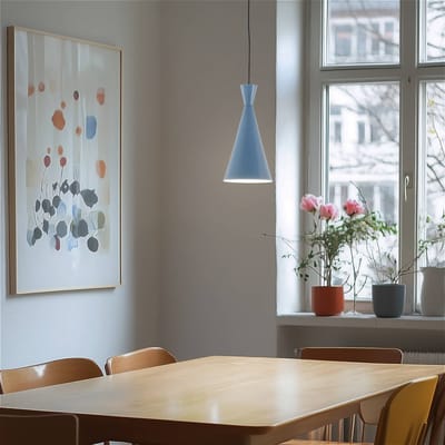 Opviq Hanglamp Tom, lichtblauw, metaal, Ø 19 cm, E27