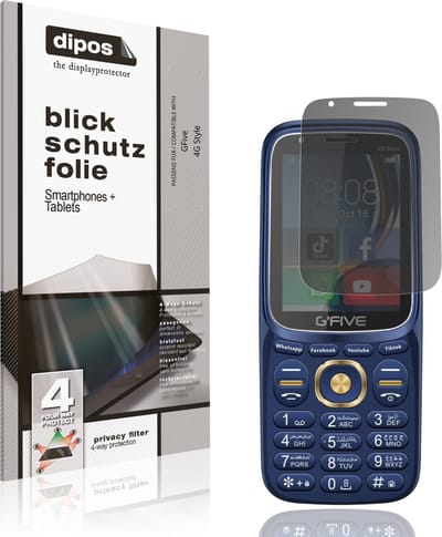 dipos – Matte Privacy Screenprotector geschikt voor GFive 4G Style | Anti-Spy Beschermfolie