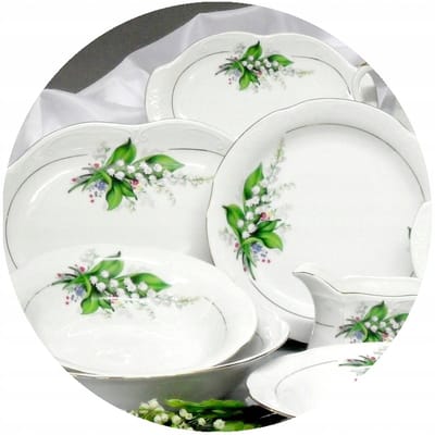 Kamélia Porseleinen Saladekom 26cm - Handgemerkt met goud