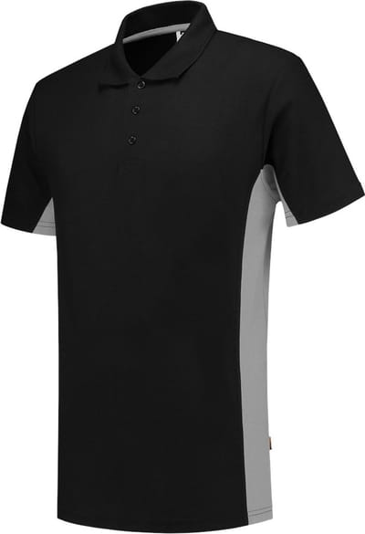 Tricorp Poloshirt Bicolor 202004 Zwart/Grijs - Maat XL