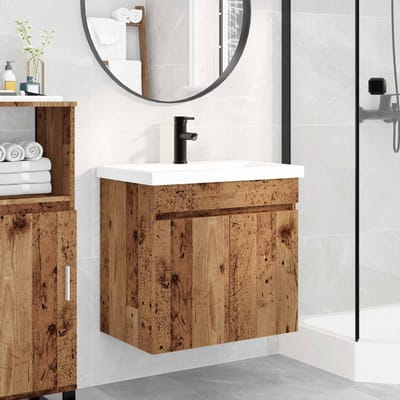 vidaXL - Badkamermeubel - met - kraan - Oud - hout - 61 - x - 40 - x - 74,5 - cm