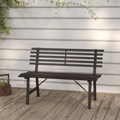 Tuinbank Hout - Buitenbank Zwart - Ontspannen Buiten - Weerbestendig Staal - 110 cm Breed - Zwart