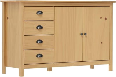 Houten Sideboard - Dressoir Kast - Opbergen Woonkamer - Massief Hout - 130x40x80cm - Bruin