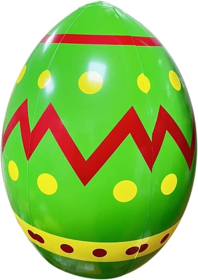Opblaasbaar Paasei - Feestdecoratie Buiten - Paasfeest Versieren - Robuust PVC Materiaal - 40 cm Groot - Vrolijk Gekleurd