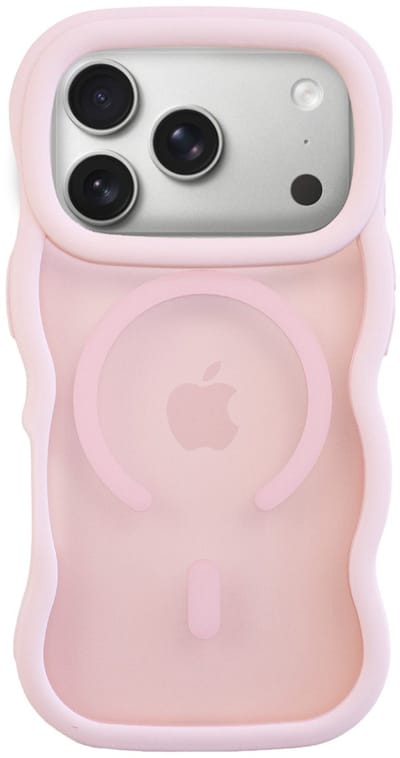 xoxo Wildhearts magnetisch hoesje geschikt voor iPhone 17 Pro Max MagSafe - Matte Wavy Case (roze) - Backcover hoesje - Optimale bescherming - Telefoonhoesje met golven - Gebogen design - Roze