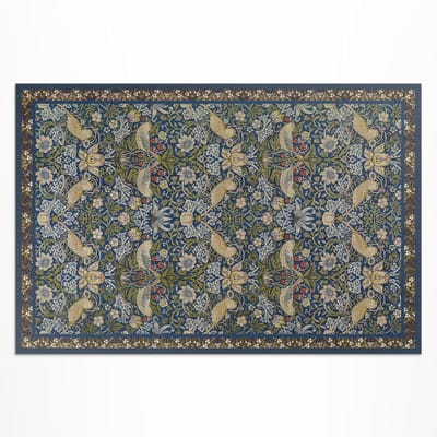 Wallfluent Vinyl Buitenkleed - Buiten Tapijt De Aardbeiendief Van William Morris - 60 x 90 cm - Rechthoek Hoogwaardig PVC Materiaal - Groente UV-Bestendig Buitenkleed - Patronen Decoratief Buitentapijt - Voor Buitenkeuken Of Loungehoek