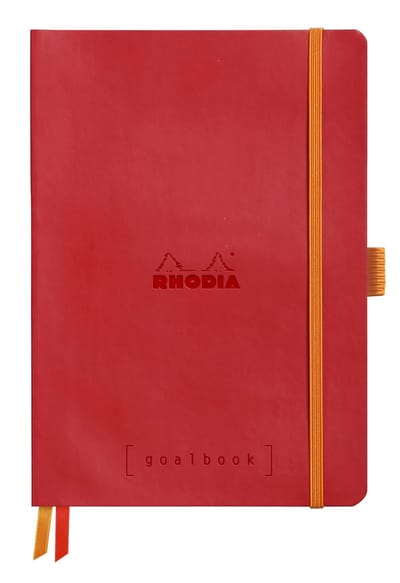 Rhodia Goalbook – A5 – 120 Bladen – Dotted – Ivoorkleurig Papier 90 g/m² – Elastieksluiting - Klaproos