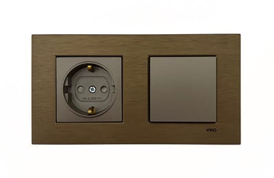 Panasonic Viko [Novella] - Schakelaar & Stopcontact combinatie - Metal Bronze/Antraciet - Inbouw