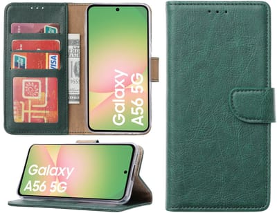 Hoesje geschikt voor Samsung Galaxy A56 hoesje - Arara bookcase - Groen