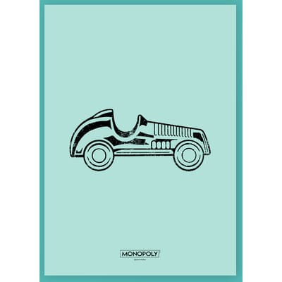 Monopoly Car Letterpress Art Print - A4