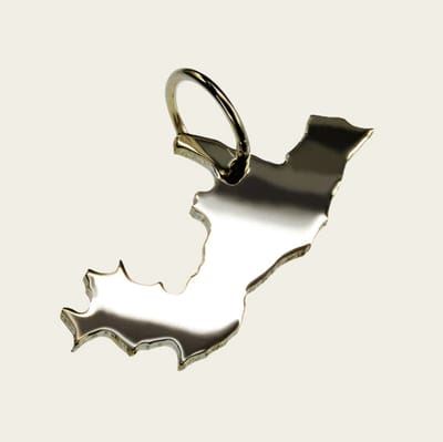 Zilveren Landkaart Kongo ketting hanger