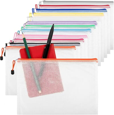 24 Stuks A4 Plastic Zipper Binders - Waterdichte Documentenmap, Zipper Pouches en Opbergzakken voor Thuis, School en Kantoor