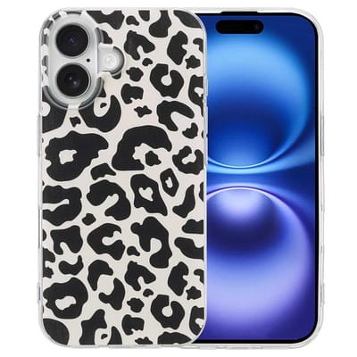 imoshion Hoesje - Geschikt voor Apple iPhone 16 - Design hoesje verpakking - Leopard Transparent